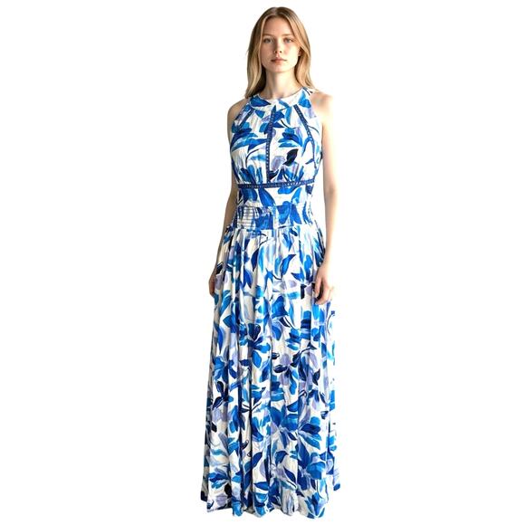Anthropologie Dresses & Skirts - ANTHROPOLOGIE ABLE THE LABEL Women’s Blue and White Halter Maxi Dress